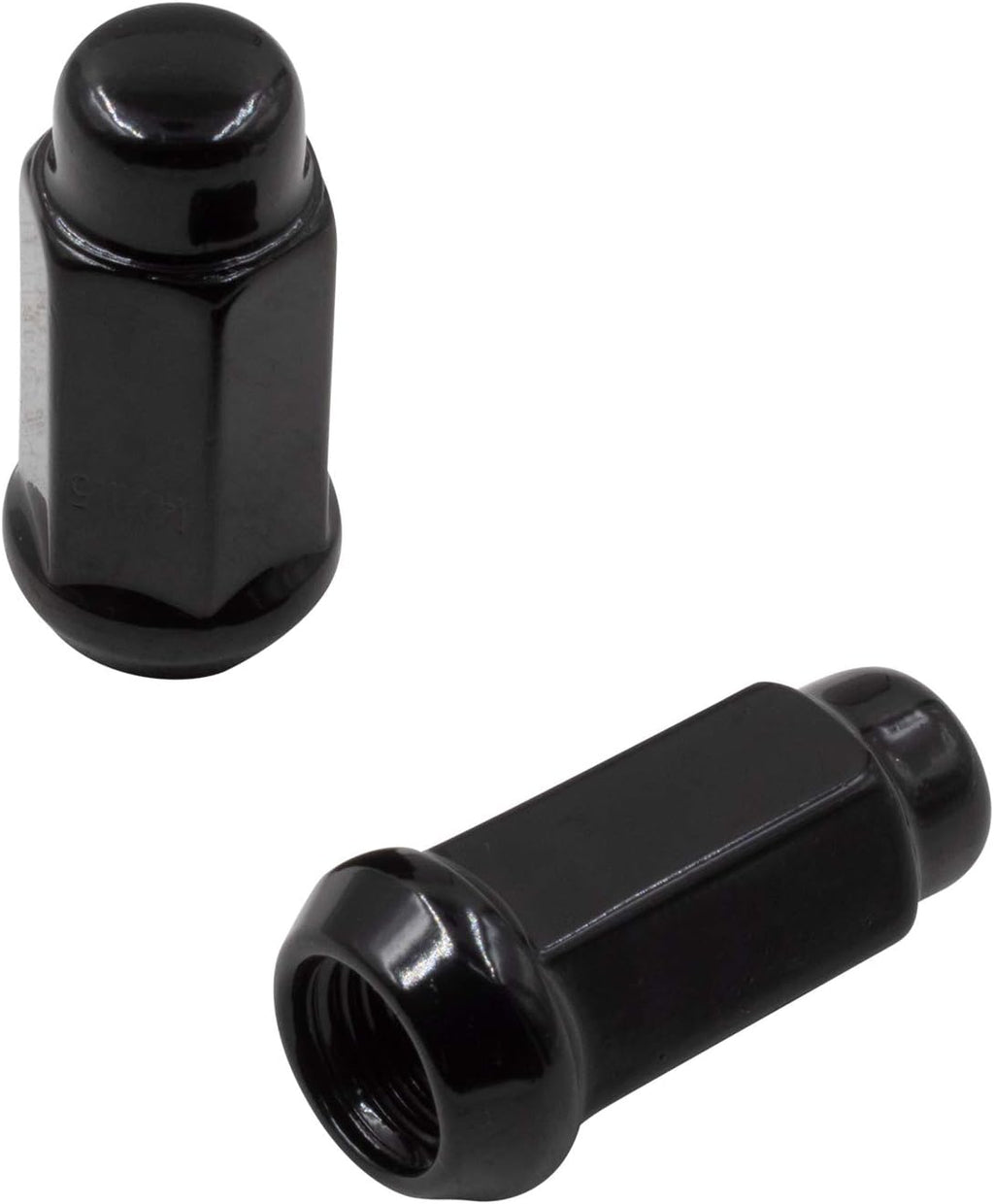 Set of 32 Black 1.90" Long Bulge Acorn Lug Nuts M14x1.50 Cone Seat I692783