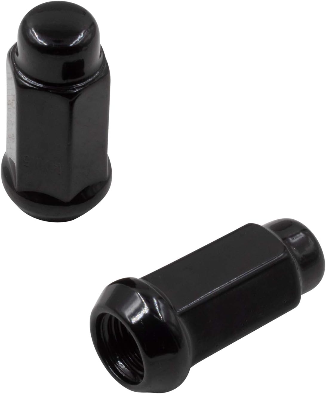 Set of 32 Black 1.90" Long Bulge Acorn Lug Nuts M14x1.50 Cone Seat I692783