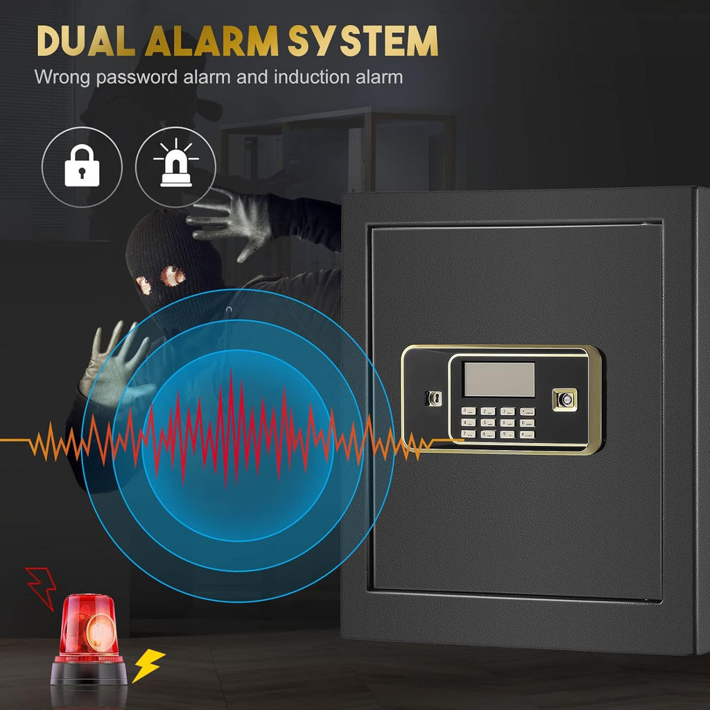Fireproof Waterproof Safe Box with Fireproof Bag, HD LCD Screen Double Lock Cabinet Safe (1.8Cub) Y274