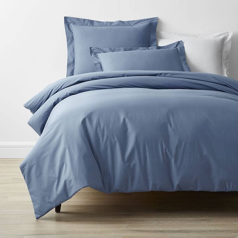Slate Blue Queen Cotton Percale Duvet Cover V1755