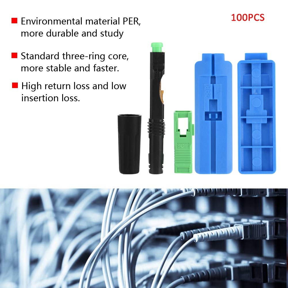 100Pcs Fiber Optic Quick Fast Connector Adapter T66876