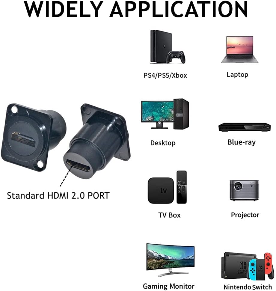 HDMI Panel Mount Connector Female to Female 4K Adapter G8547