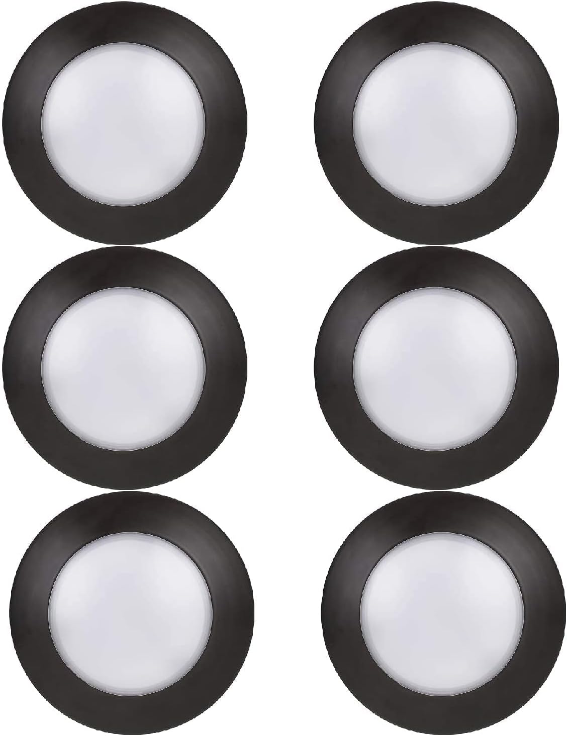 6 Pack Dimmable LED Disk Light, 10.5W, 2700K Warm White, Bronze Trim B99396