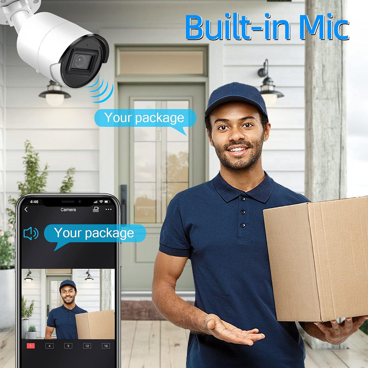 4MP Full-time Color Network Camera with Built-in Microphone, Micro SD Slot Y764290