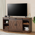 Reclaimed Barnwood TV Stand with Sliding Barn Door N7234