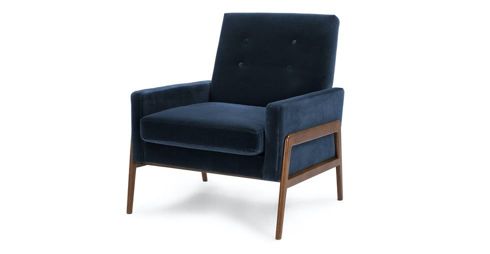 Blue Fabric Accent Armchair L609469