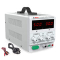 30V 5A Adjustable Switching Regulated DC Bench Linear Power Supply with Alligator Leads and 3 LED Digital Display X505