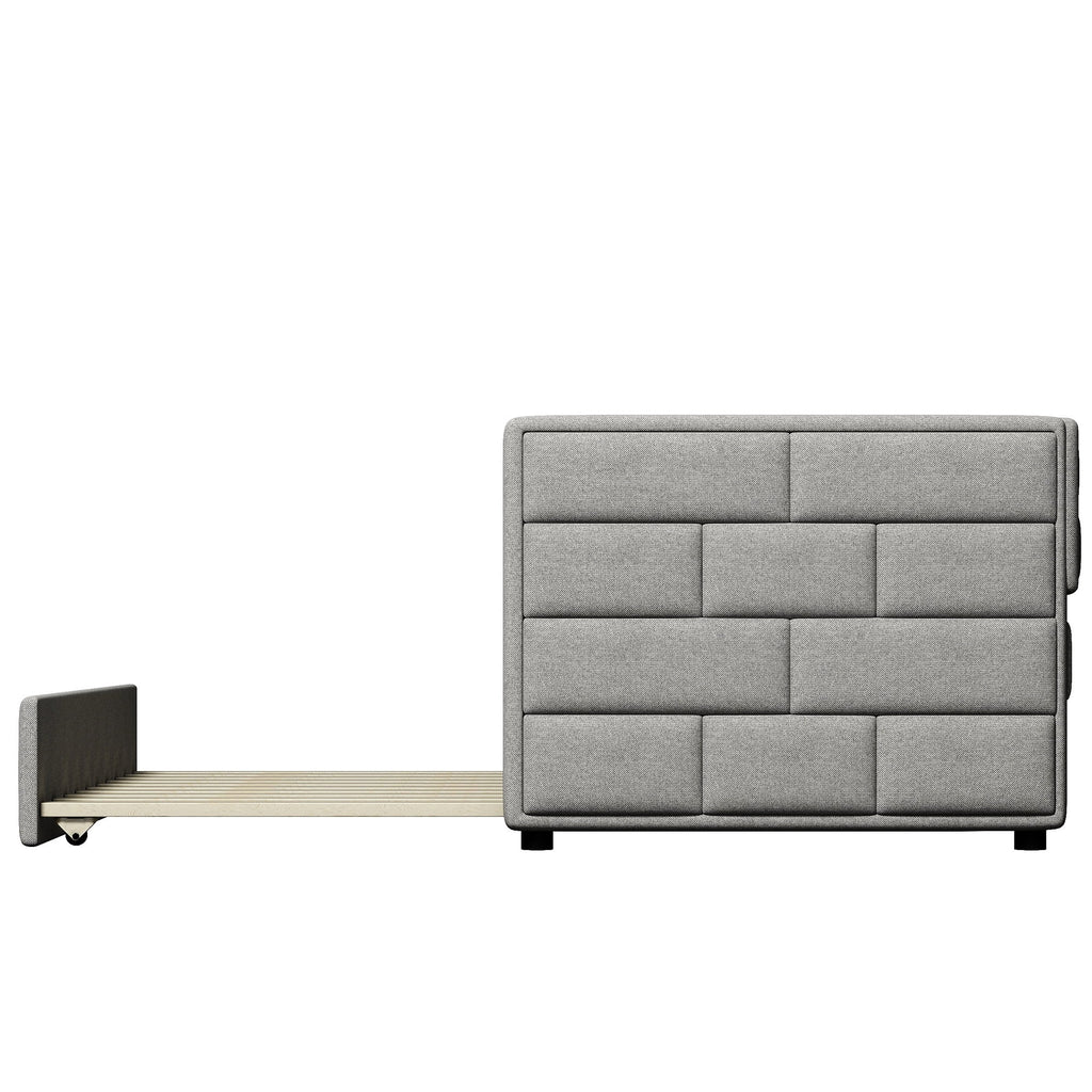 Gray Twin Size Upholstered Daybed with Trundle K285