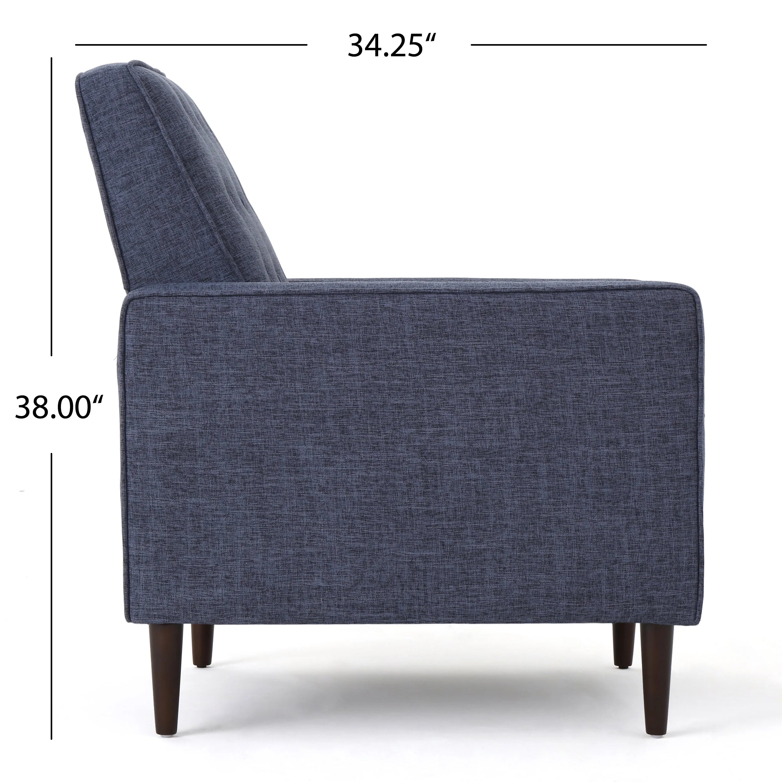Dark Blue Fabric Button Tufted Recliner K703