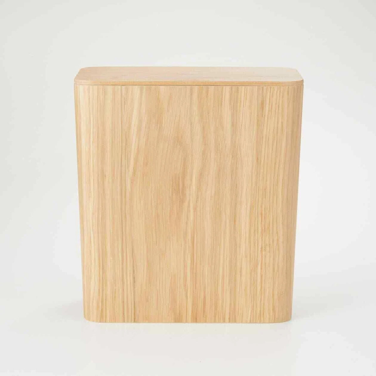 Oak Wood Trash Can with Lid D737340