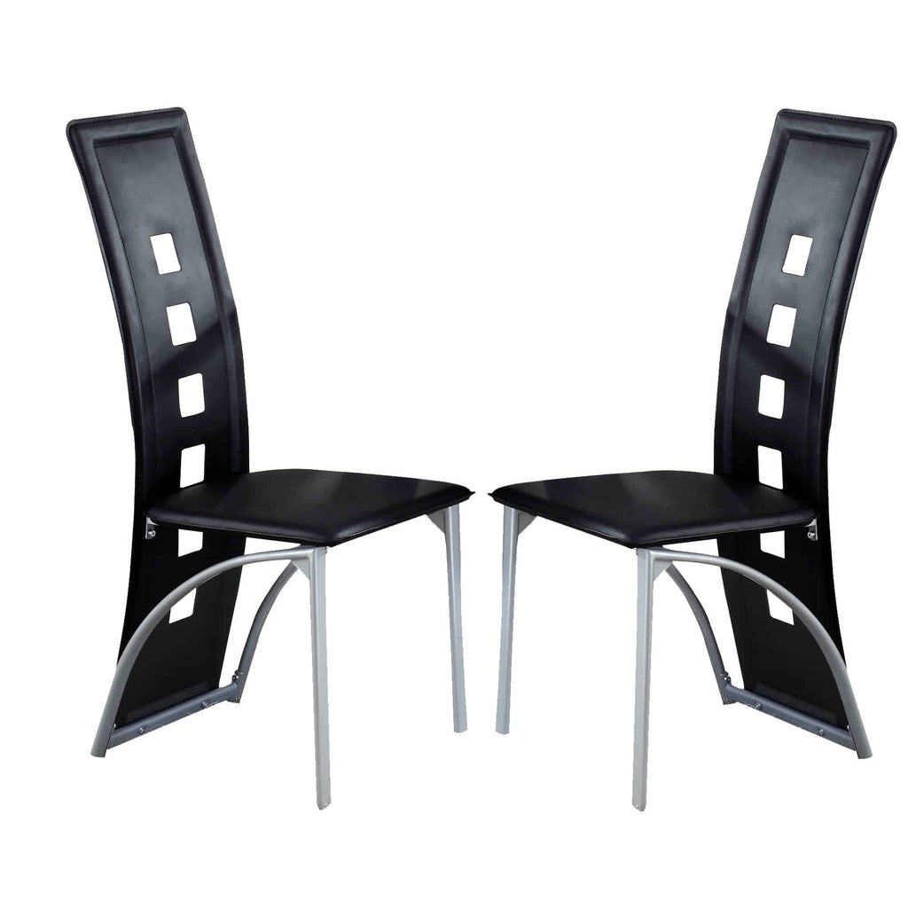 Black and Silver Metal Side Chair Set of 2 G272499