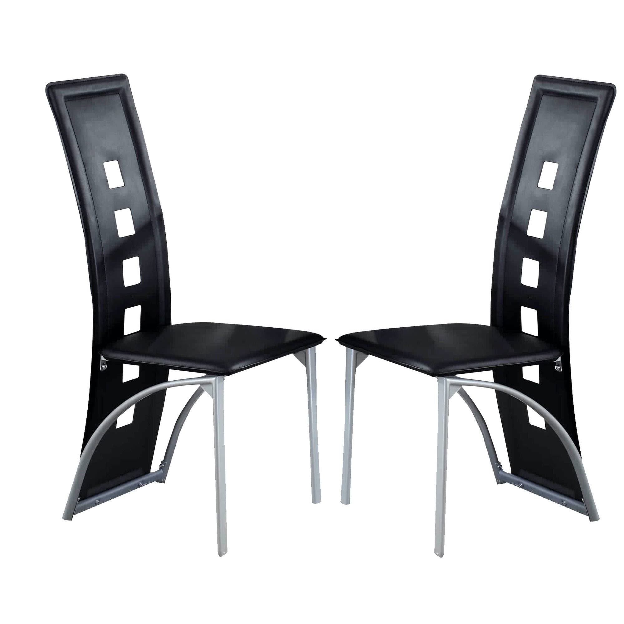 Black and Silver Metal Side Chair Set of 2 G272499