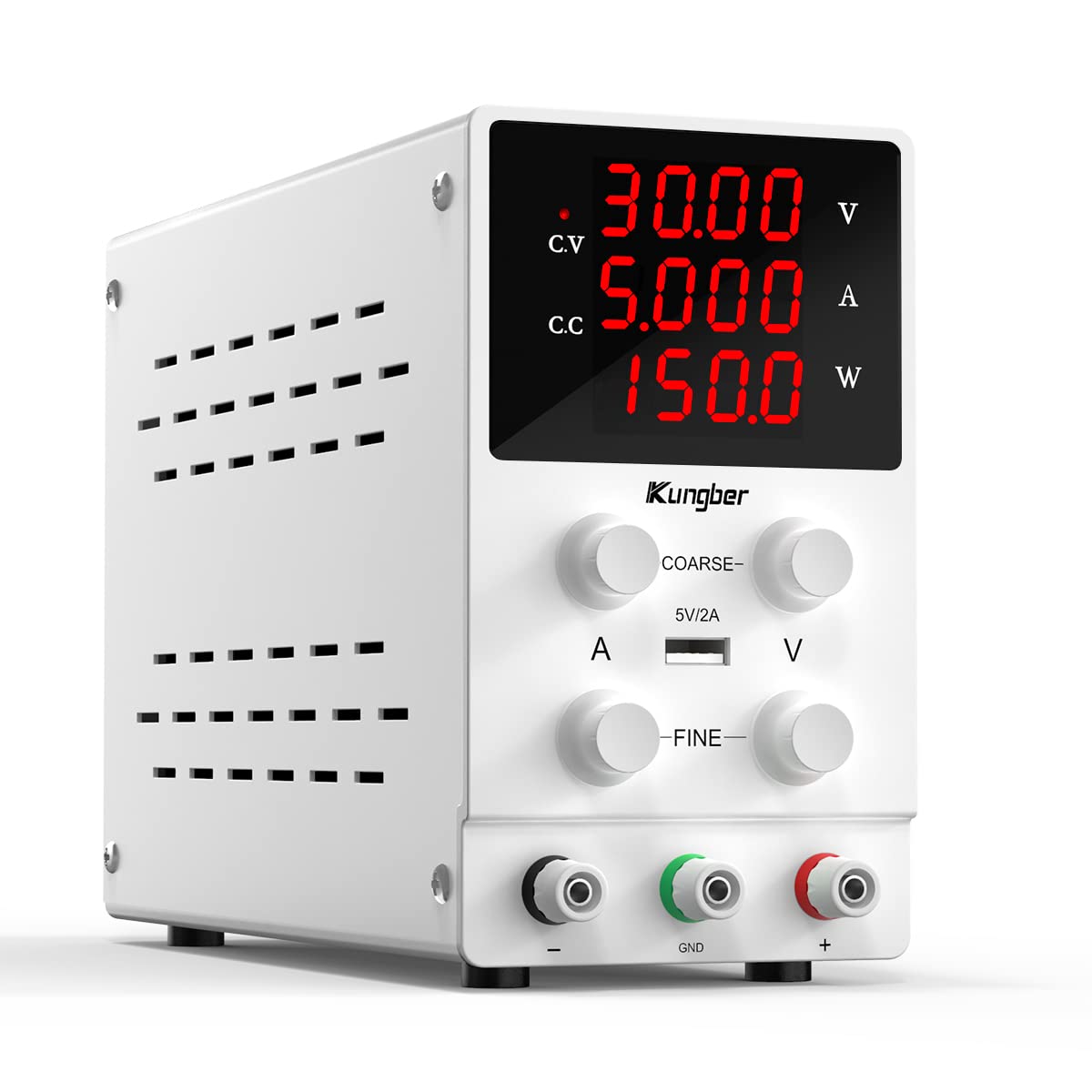 DC Power Supply Variable, 30V 10A Adjustable Switching Regulated Bench Power Supply with 4-Digits LED Display, USB Output, Alligator Leads Pack of 2 B600