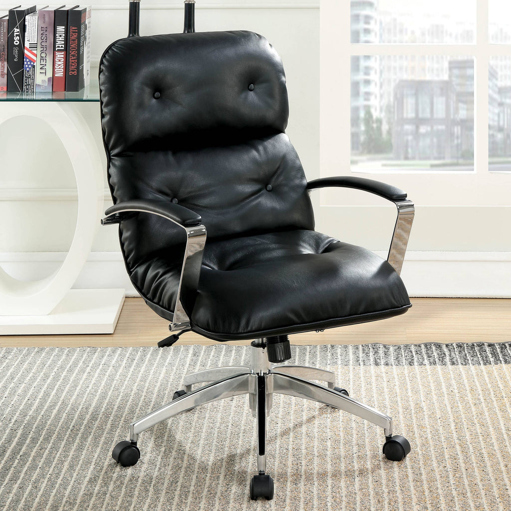 Grey Tufted Leatherette Office Chair S242