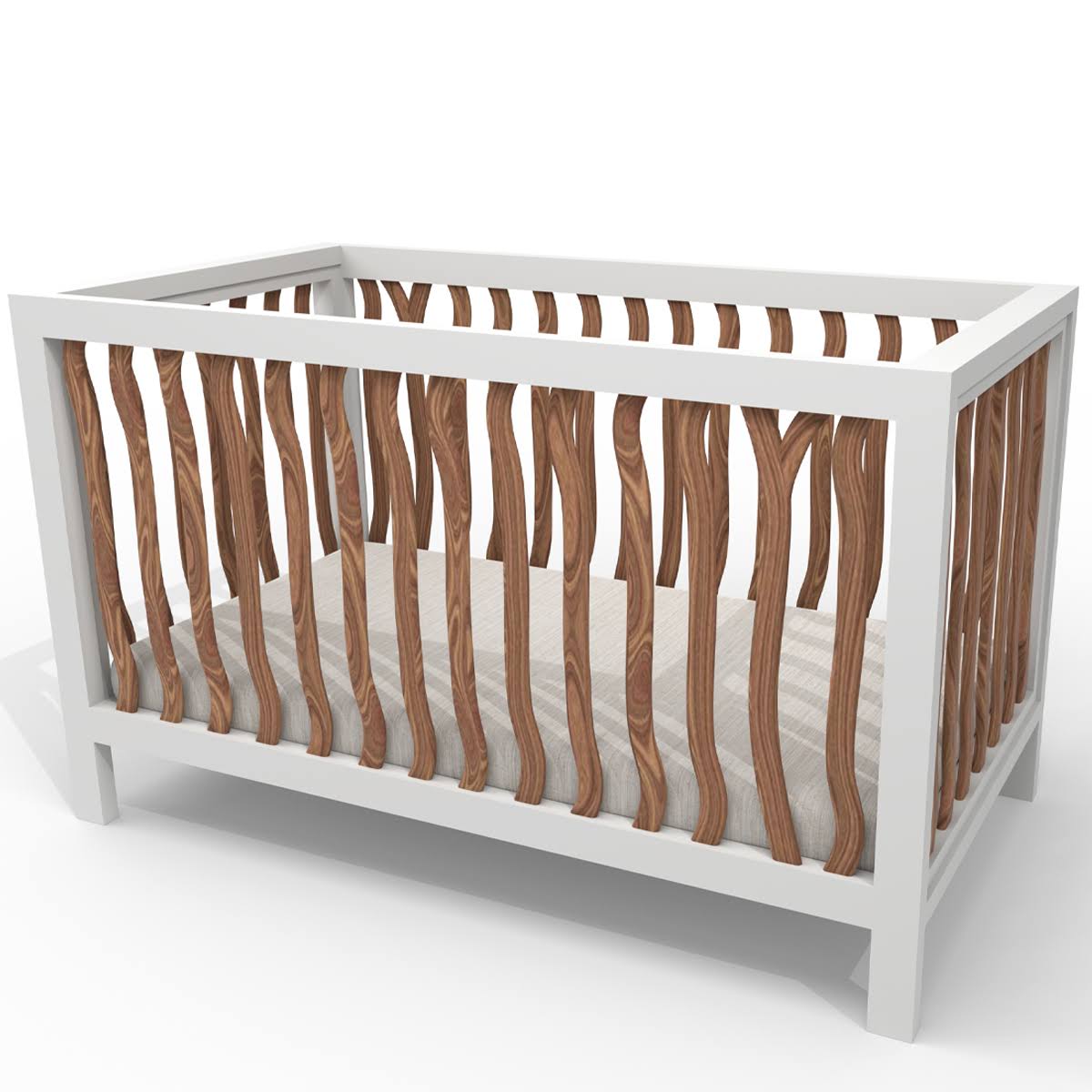 Convertible Crib (Acacia/Snow) Z243