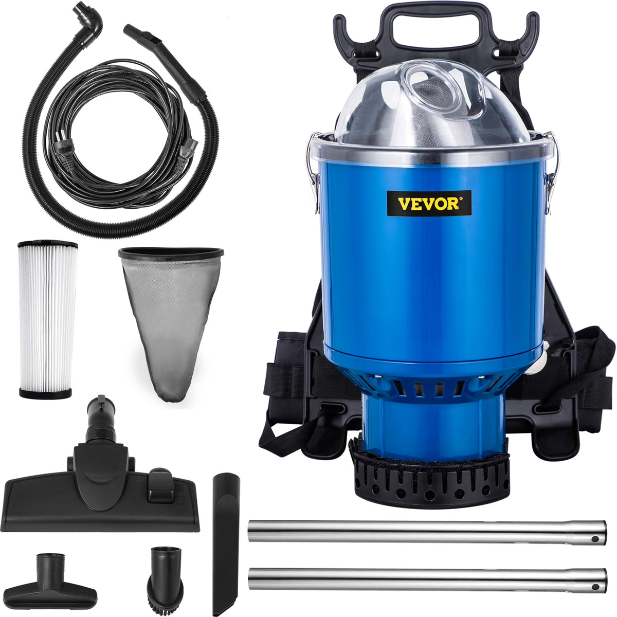 Commercial 5 in 1 HEPA Backpack Vacuum Cleaner with Telescoping Wand R408003