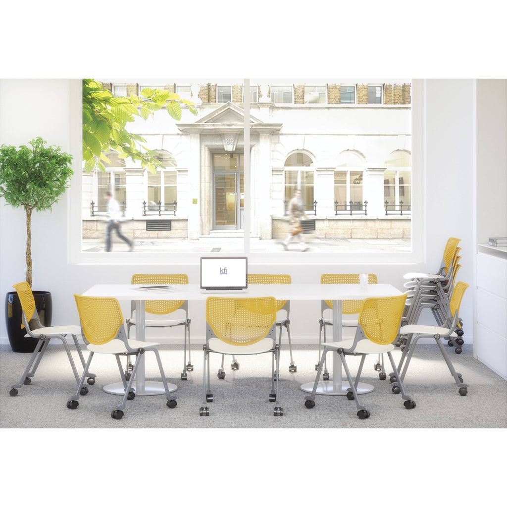 Navy Poly Stack Chair with Casters S657344