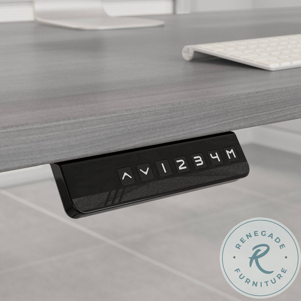 Electric Height Adjustable Standing Desk in Platinum Gray with Black Base Q827834