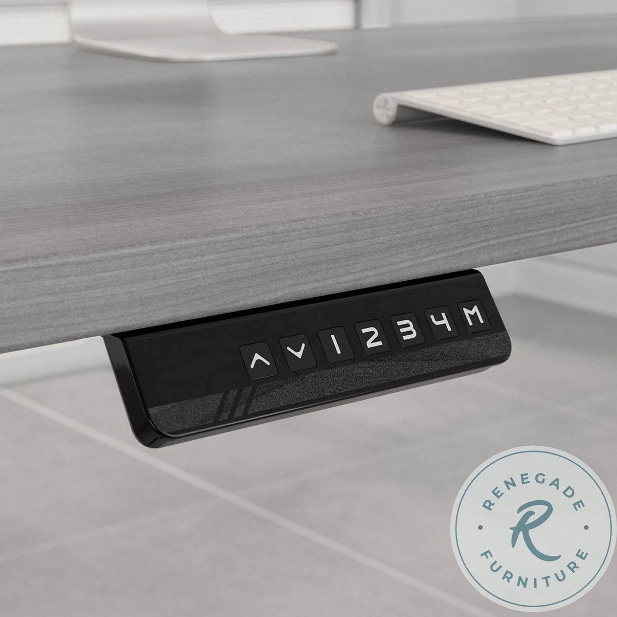 Electric Height Adjustable Standing Desk in Platinum Gray with Black Base Q827834