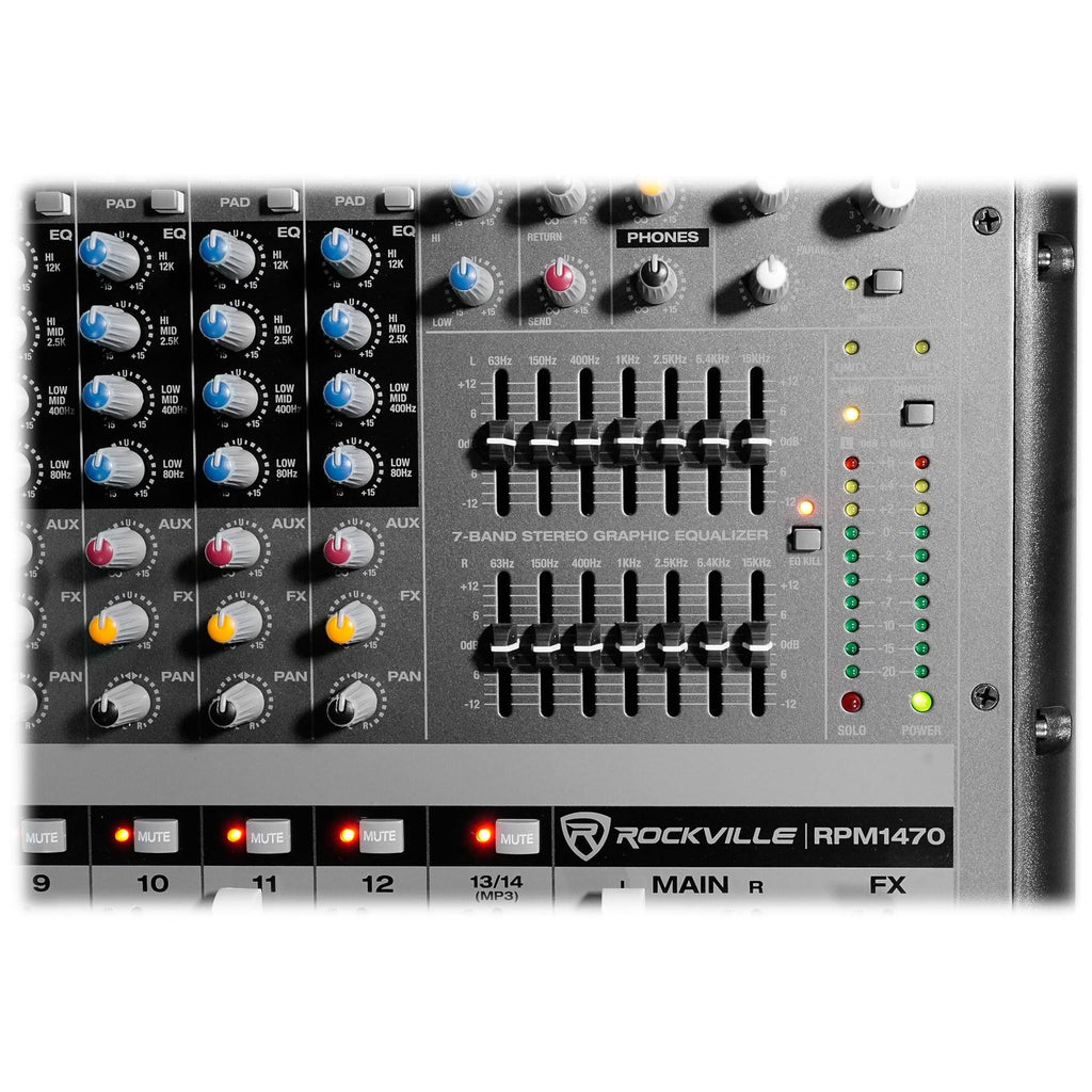 14-Channel 6000W Powered Mixer with USB and Effects I3777
