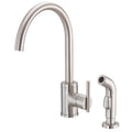 Stainless Steel Single Handle Kitchen Faucet with Side Spray W54729