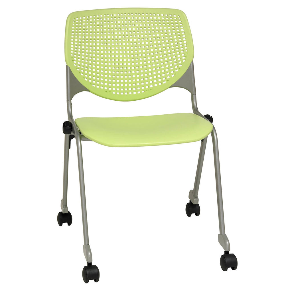Navy Poly Stack Chair with Casters S657344