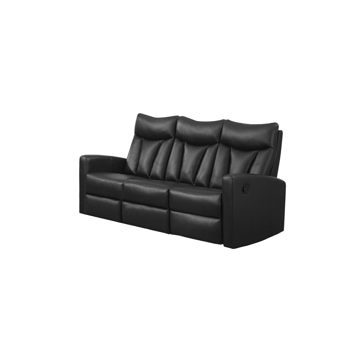 Black Bonded Leather Reclining Sofa Y935