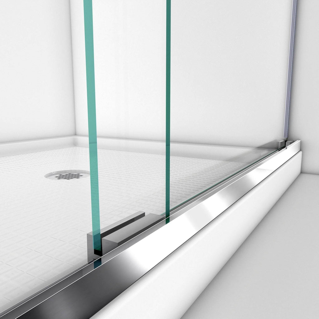 Frameless Bypass Sliding Shower Door Brushed Nickel X64298
