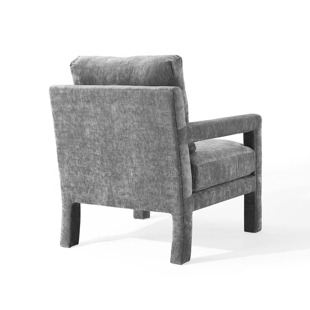 Gray Crushed Velvet Armchair K5765