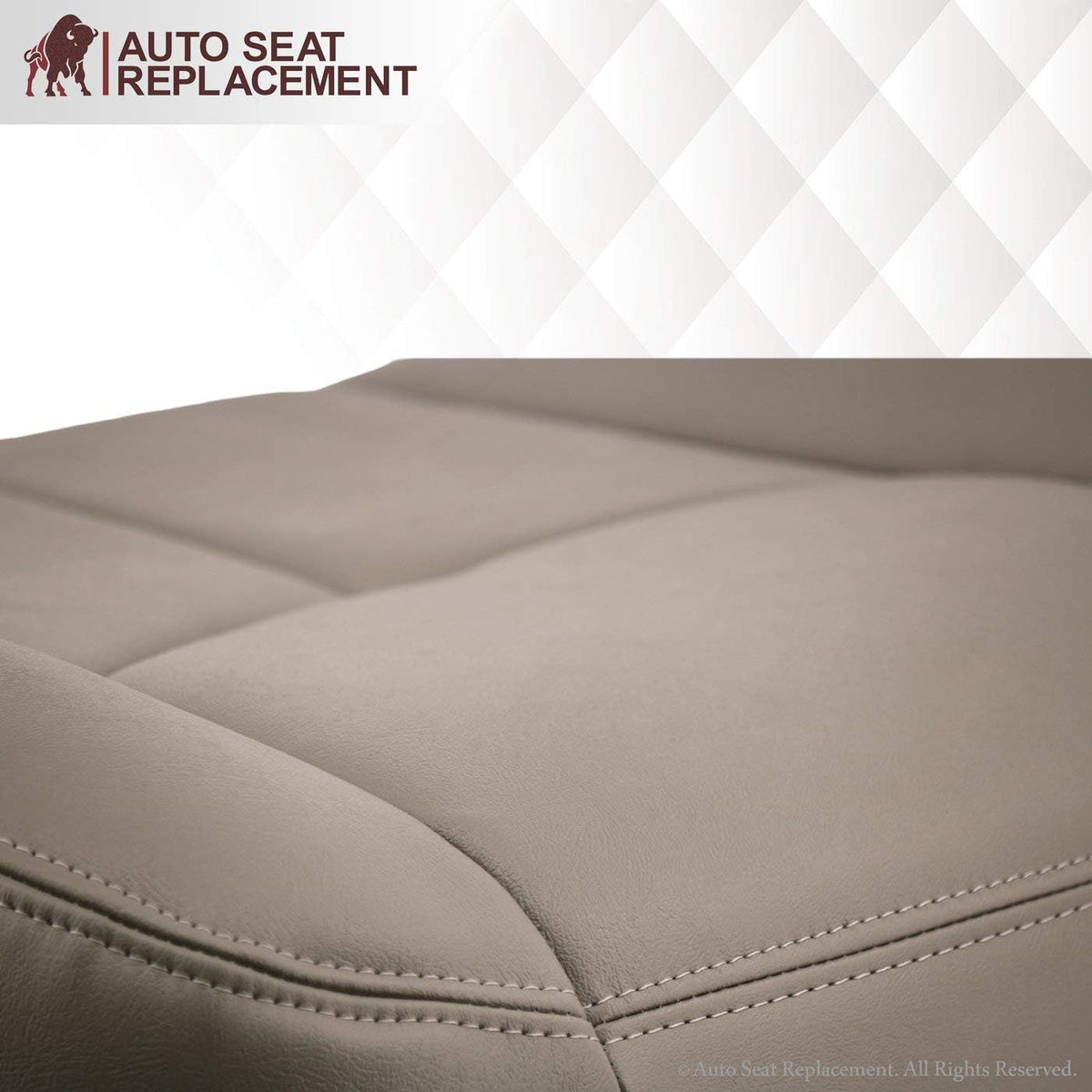 Passenger Synthetic Leather Seat Cover in Pewter Gray A590