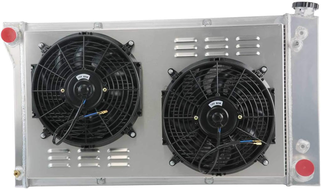 3 Row Core Aluminum Radiator with 2 x 12" Fan and Thermostat Relay Wire Kit F8191