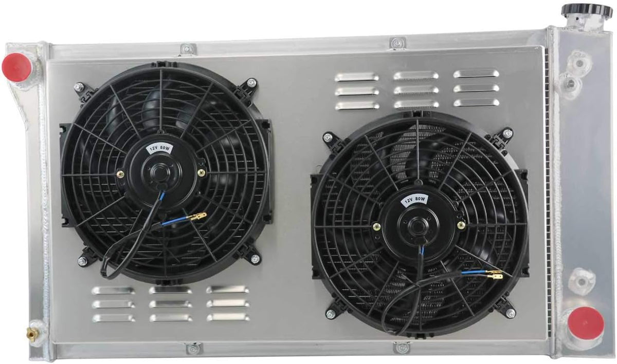 3 Row Core Aluminum Radiator with 2 x 12" Fan and Thermostat Relay Wire Kit F8191