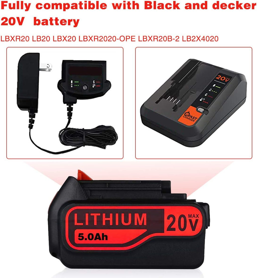 2Pack 5.0Ah 20V Lithium Replacement Battery for Black and Decker 20V S359512