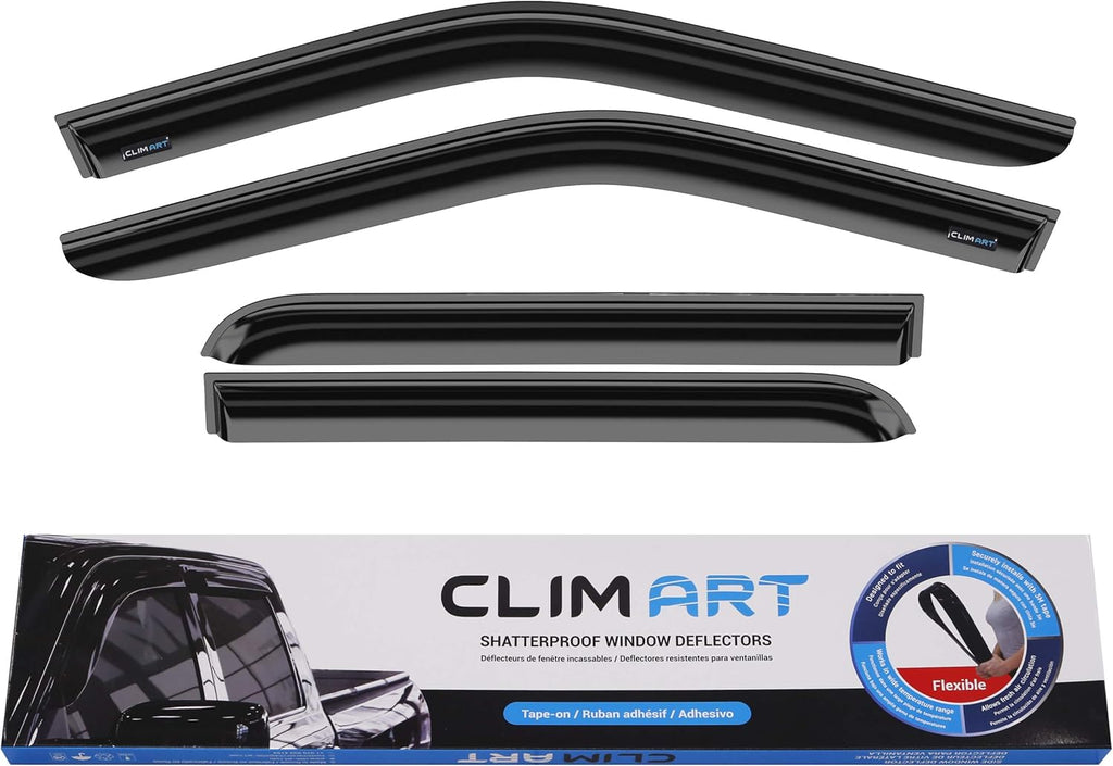 4 pcs Dark Smoke Rain Guards for Ford F150 SuperCrew A5725