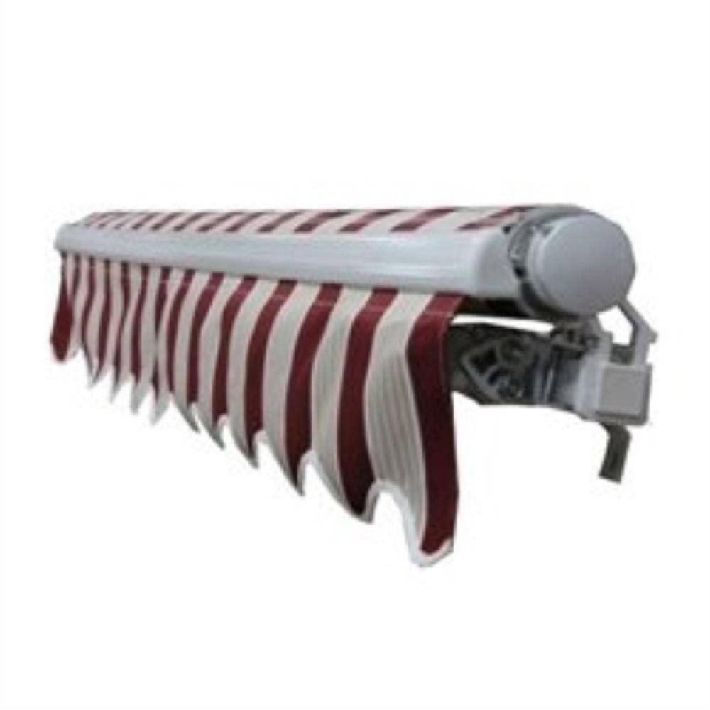 Retractable Motorized Patio Awning, 20 x 10, Multi Stripe Red X6575