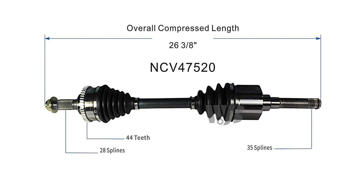 Front Pair CV Axle Joint Shaft Assembly Y311