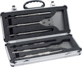 6PCS SDS Plus Floor Scraper Tool and Alloy Hammer Drill Chisel Bits with Groove Gouge Wall Scraper with Case P4320