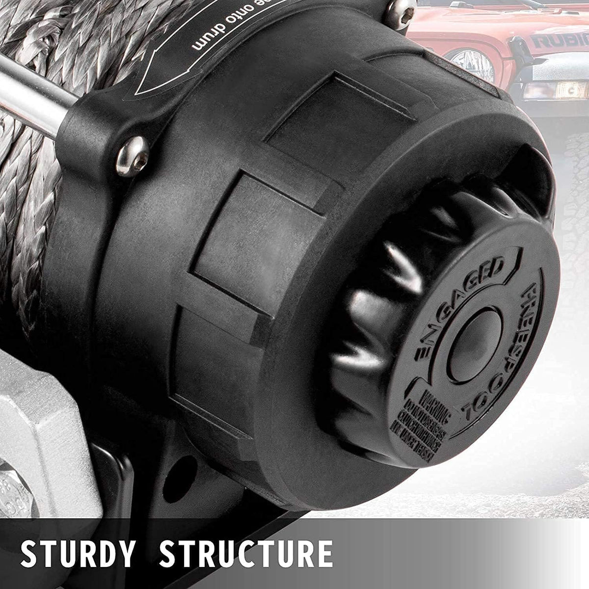 Electric Winch 6000lb Load Capacity Synthetic Rope with Wireless Remote Control L39941