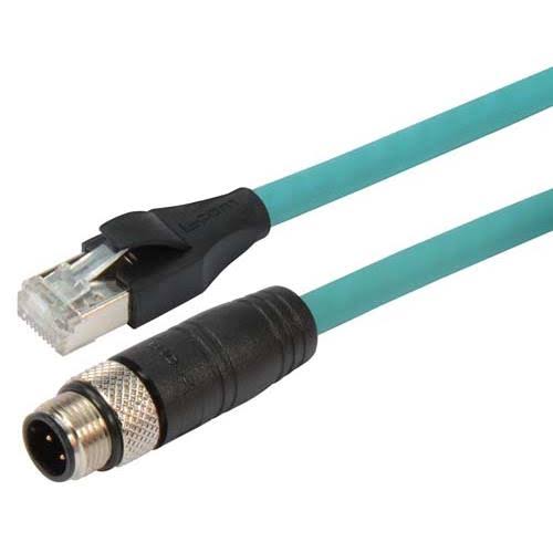 Category 5e M12 4 Position D Code SF/UTP Industrial Cable, 2.0m J198