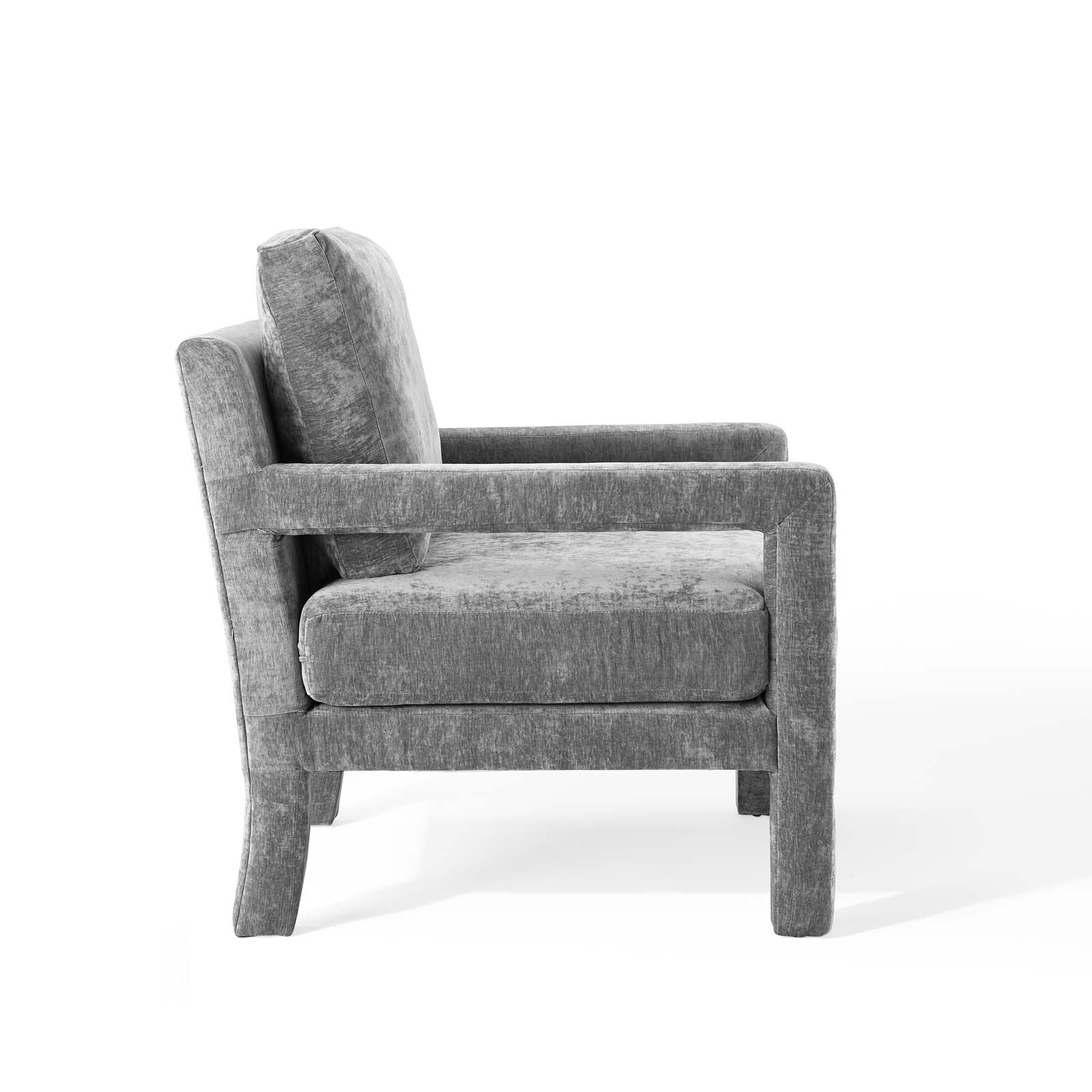 Gray Crushed Velvet Armchair K5765