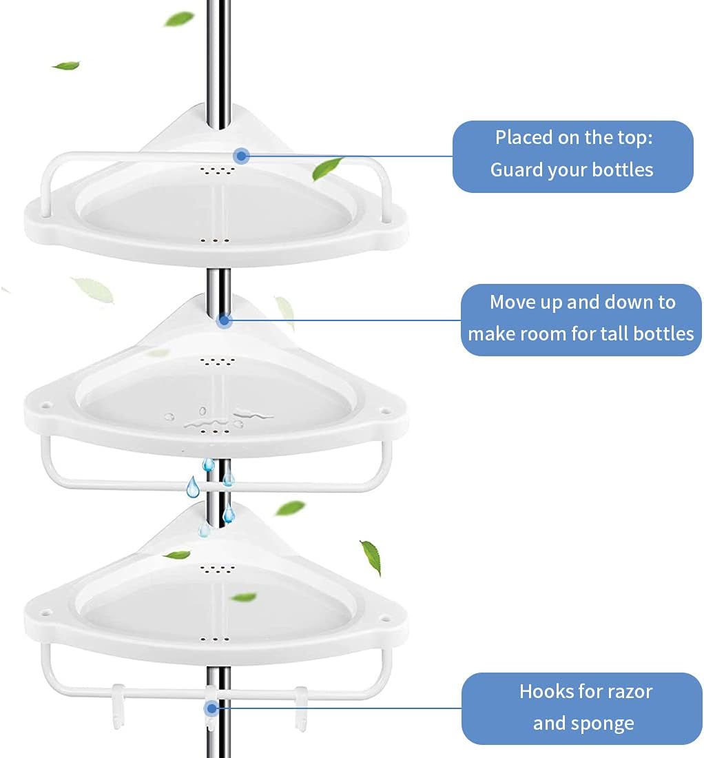 Shower Caddy 4 Tier Adjustable Shelves Rustproof H955092