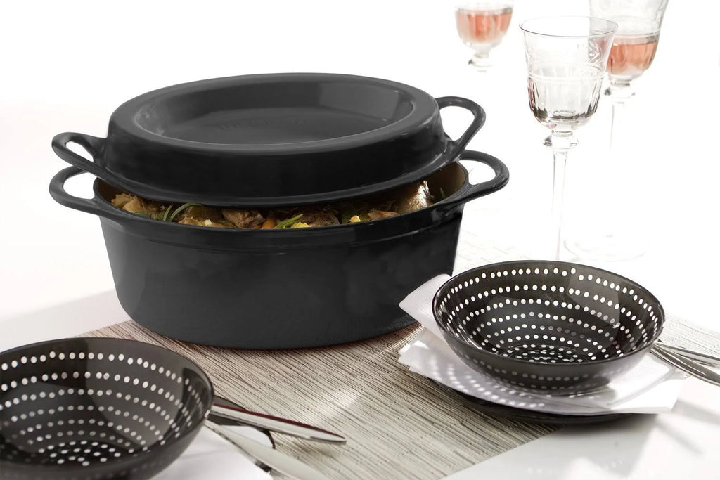 Satin Black Cast Iron Doufeu Casserole, 32 cm M756380