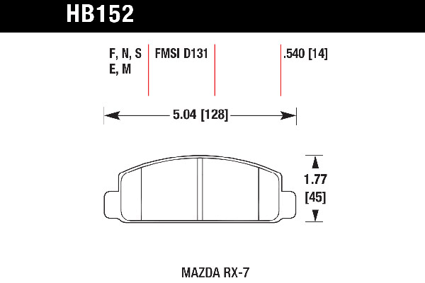 Black Disc Brake Pad D1042
