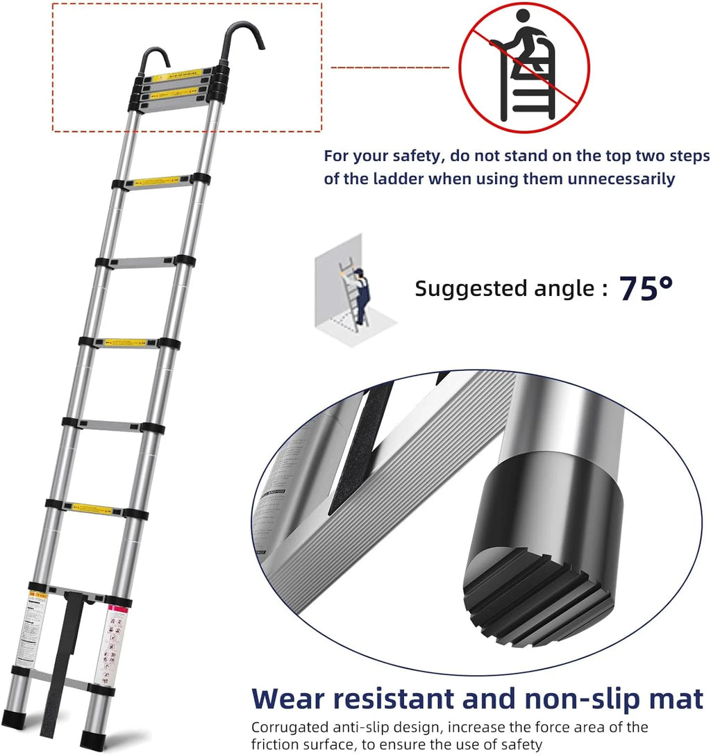 10.5ft Aluminum Telescoping Ladder with Hook G2583