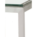Patio Bar Table with Clear Tempered Glass Top and Silver Base L230489