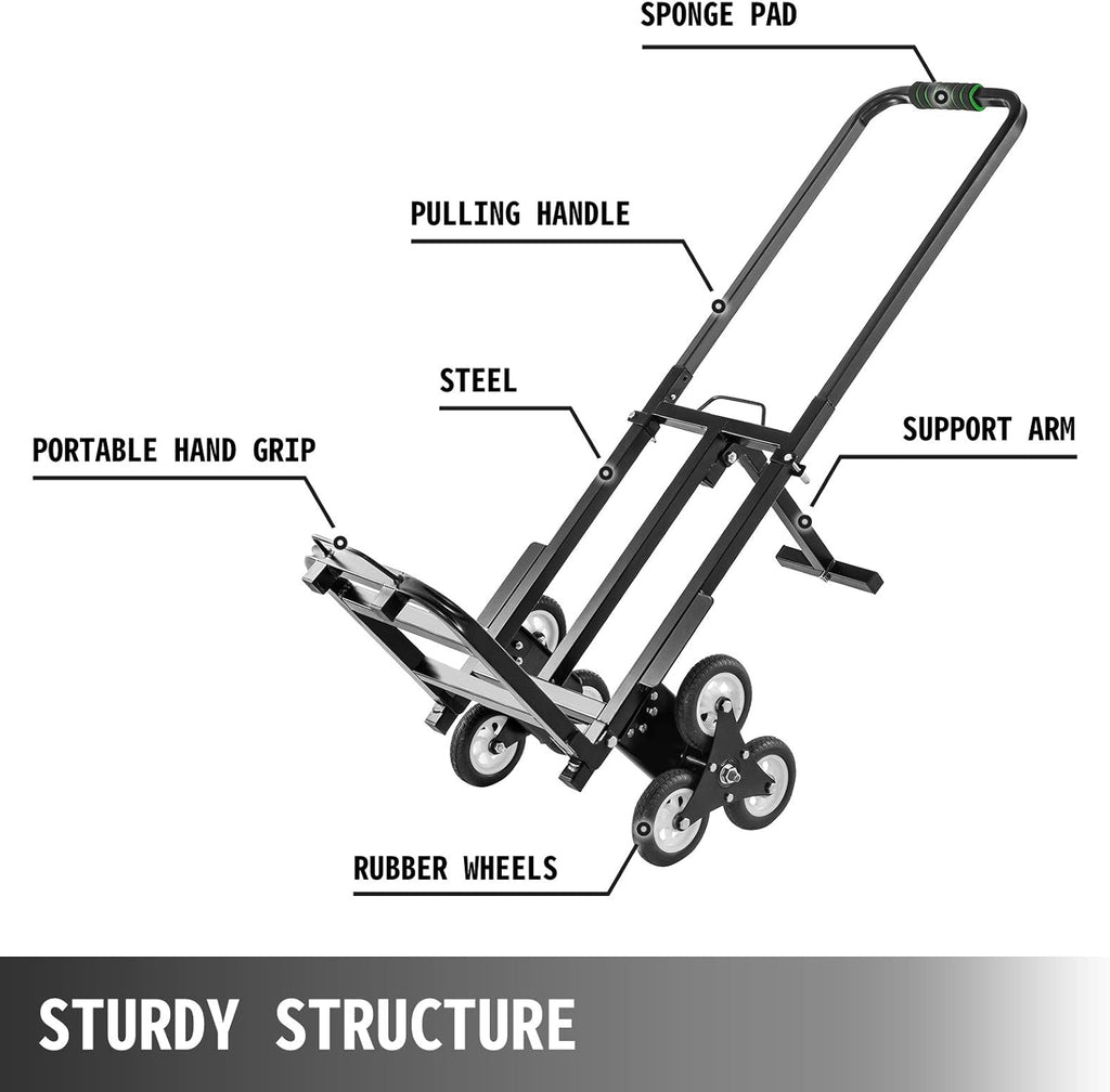 Portable Folding Stair Climber Hand Truck with 6 Wheels W518148