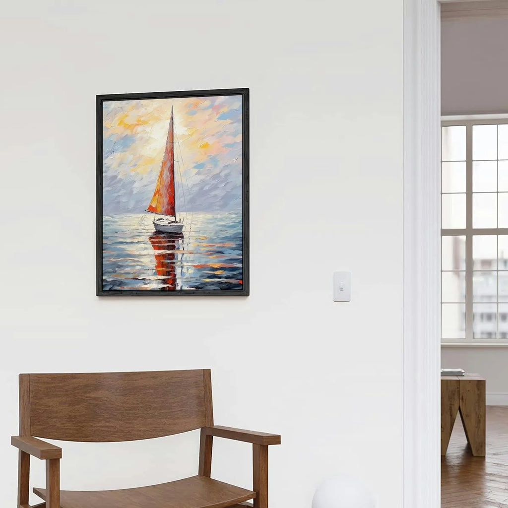 Sailing Boat On The Sea Acrylic Canvas Hanging Painting X228