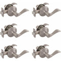 6 Piece Satin Nickel Privacy Door Lever Q577