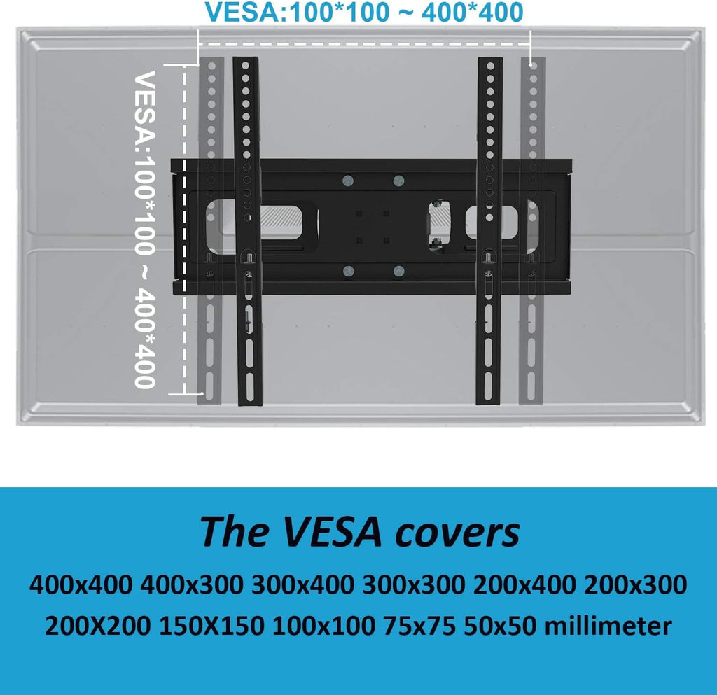 TV Wall Mount Full Motion TV Bracket with Articulating Dual Arms Tilt Swivel 14" Extend, VESA 400x400mm, Pack of 2 E605938