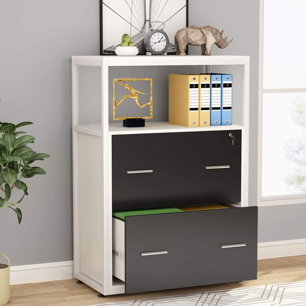 2 Drawer Lateral File Cabinet with Lock H5034